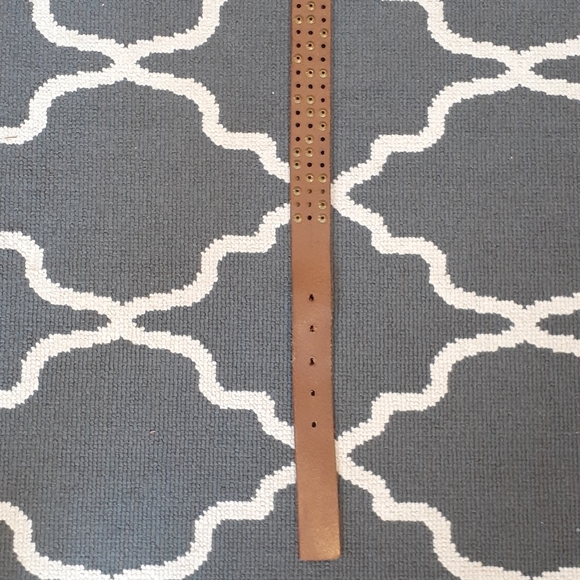 Armani Exchange Brown Leather Studded Belt 32 - Picture 8 of 10